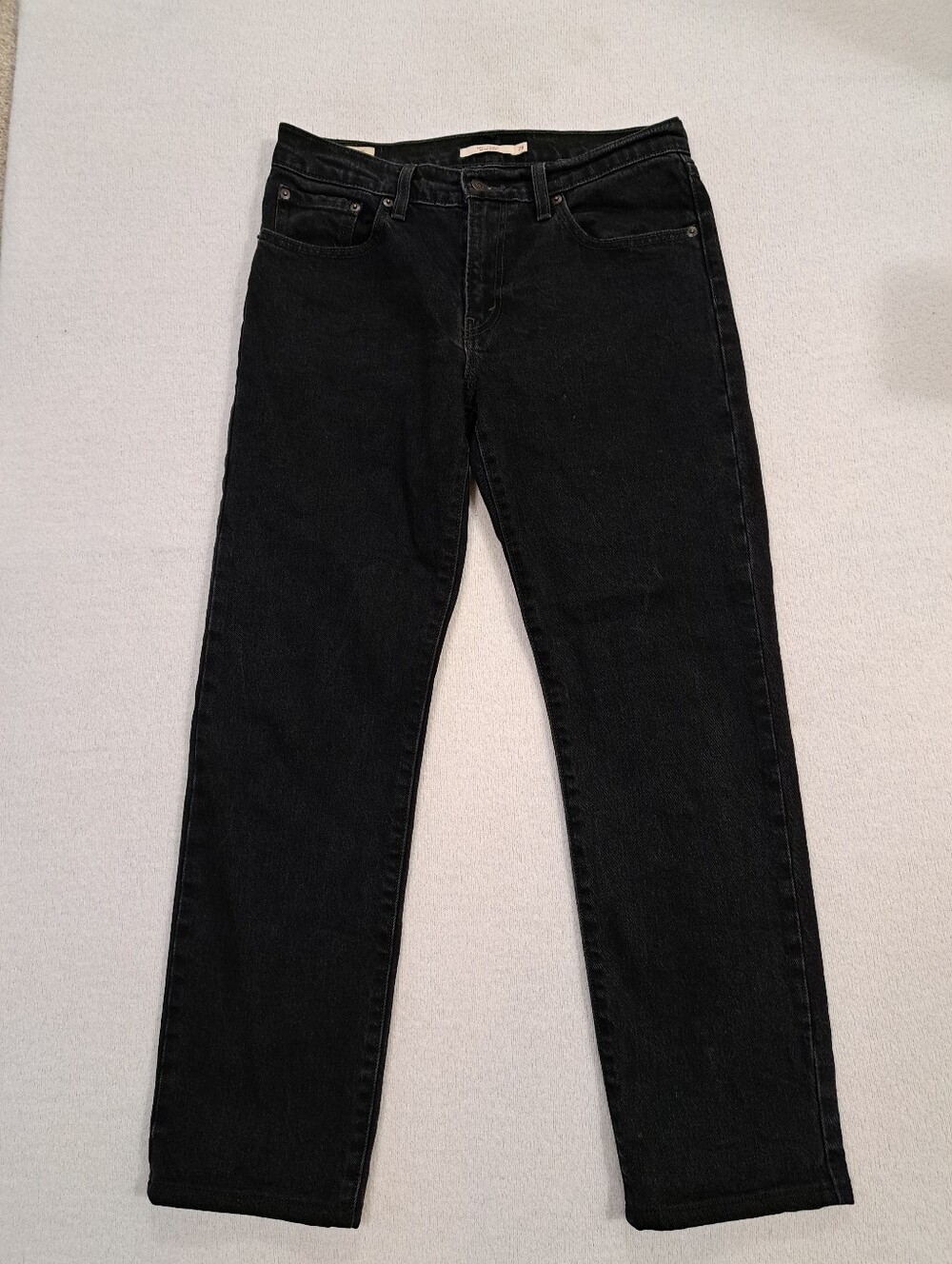 Levi's Middy Straight Jeans Size 28 Black Denim Cadial Minimalist Short Red Tab